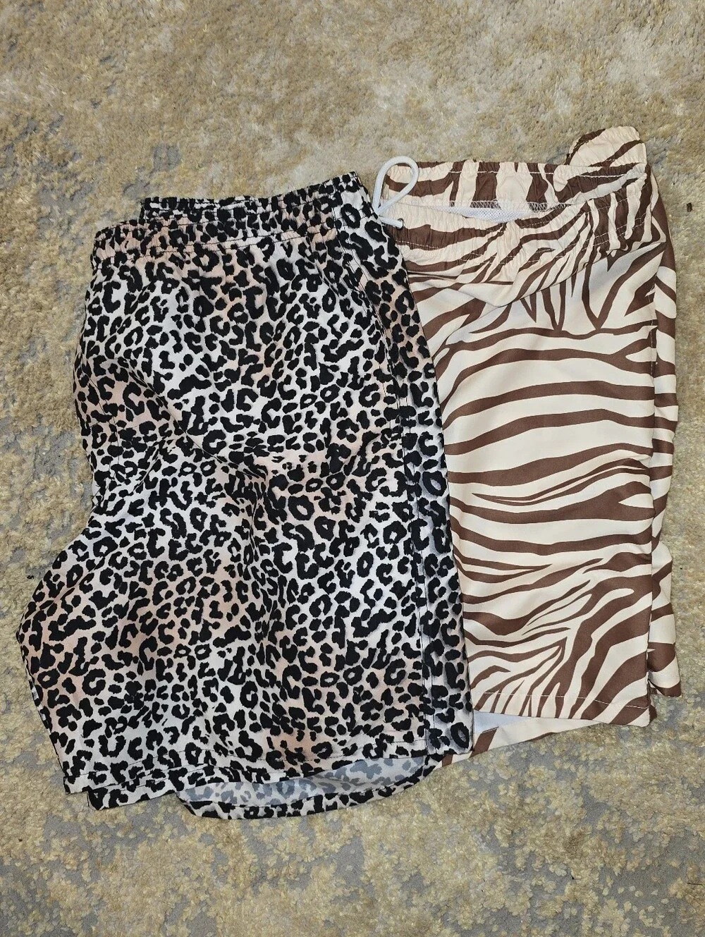Leopard Print and Zebra Print Men's swim Trunk Bundle